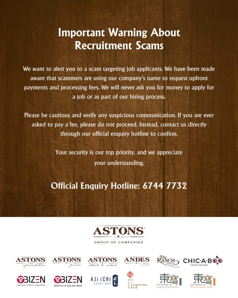 ASTONS Warning about recruitment scams